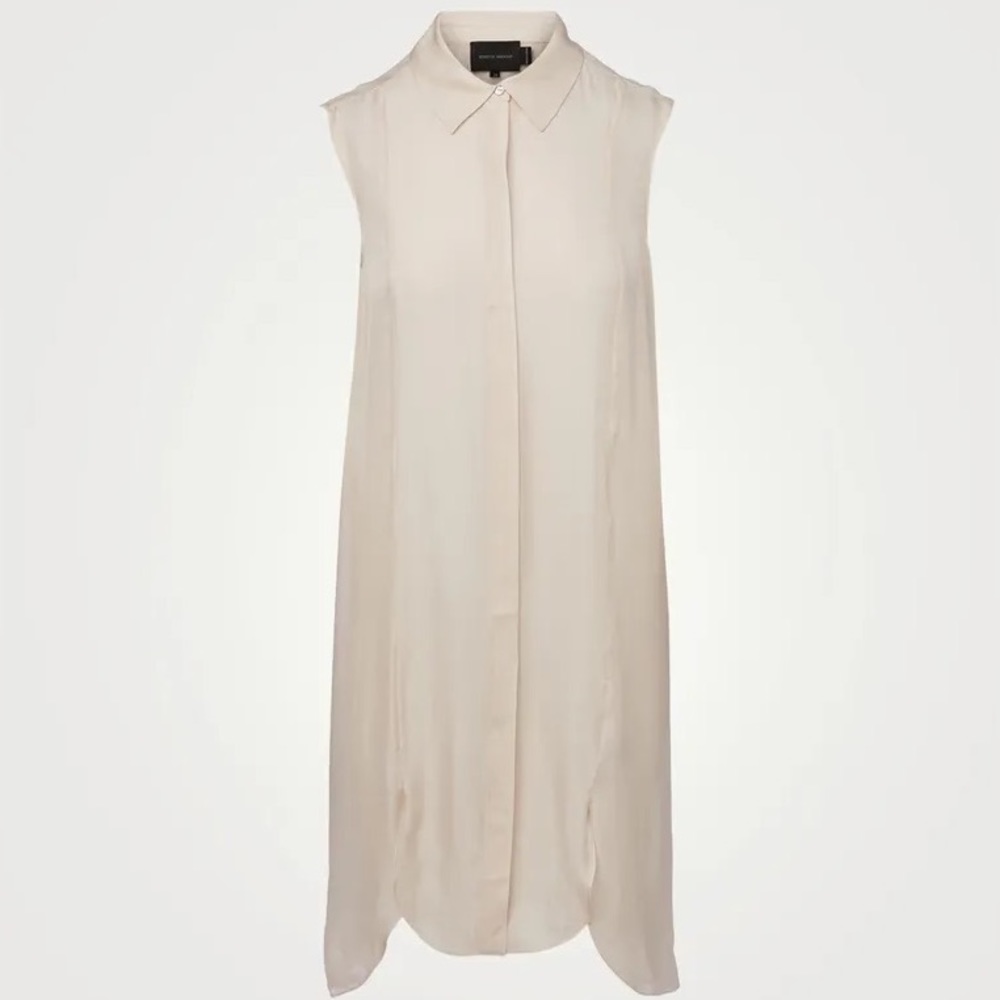 BIRGITTE HERSKIND Norma Silk-Blend Sleeveless Shirt Dress
